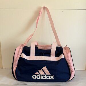 Adidas Navy Blue and Pink Gym Water Resistant Duffle Bag Dimension 18 - 10 - 11